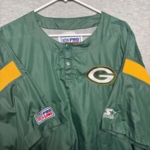 Vintage Starter NFL Pro Line Packers  Windbreaker Jacket Short‎ Sleeve XXL